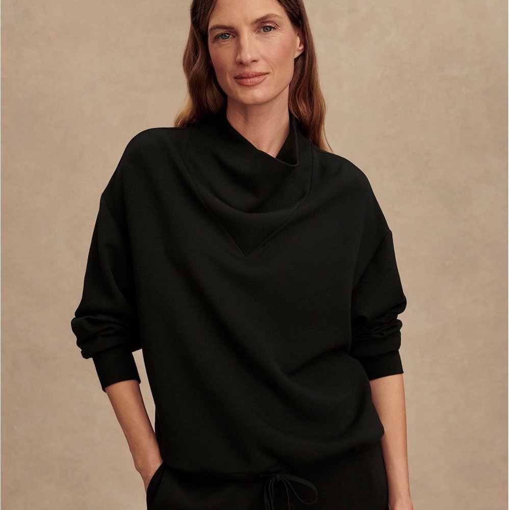 VARLEY Betsy DoubleSoft Black Cowl Neck‎  Sweatshirt Pullover Size Medium